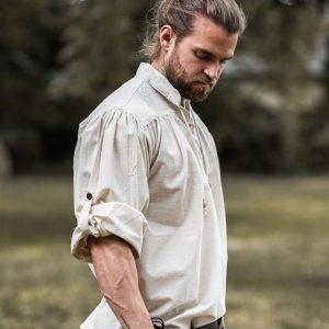 Costume Camicia con colletto dritto e lacci “Hnědýo” Naturel