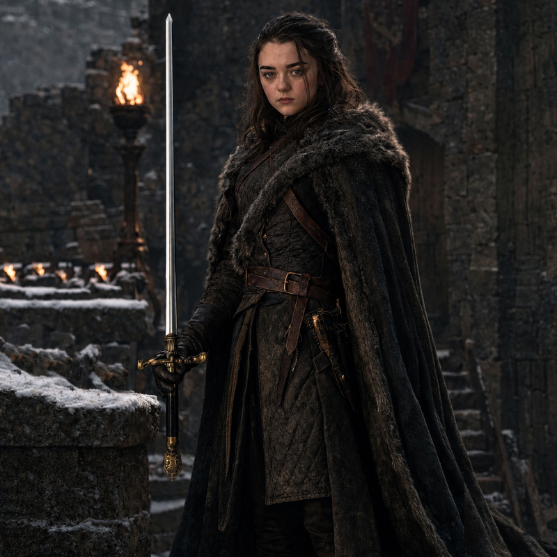 Meč ispirata all'Ago di Arya Stark, con supporto Lupo — vista 4