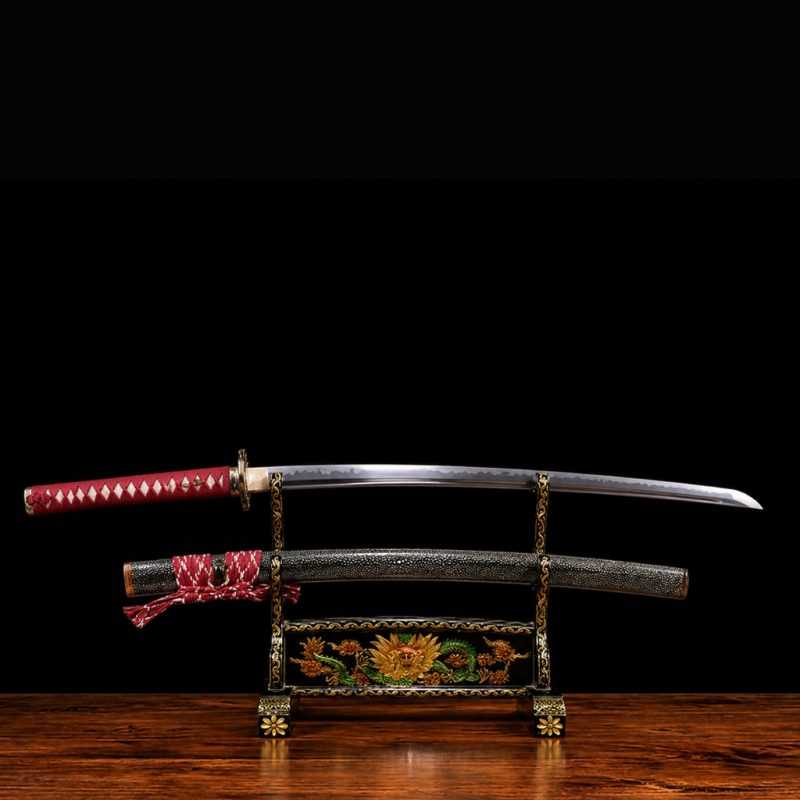 Katana Tachibana (Ocel T10 con Hamon Autentický e Pelle di Razza)
