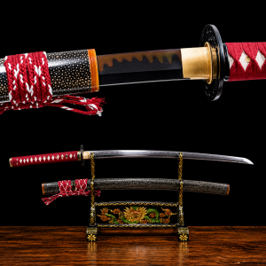 Katana Tachibana (Ocel T10 con Hamon Autentický e Pelle di Razza)