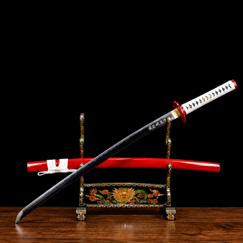 Katana di Giyuu Tomioka: Demon Slayer (Ocel Uhlík 1060)