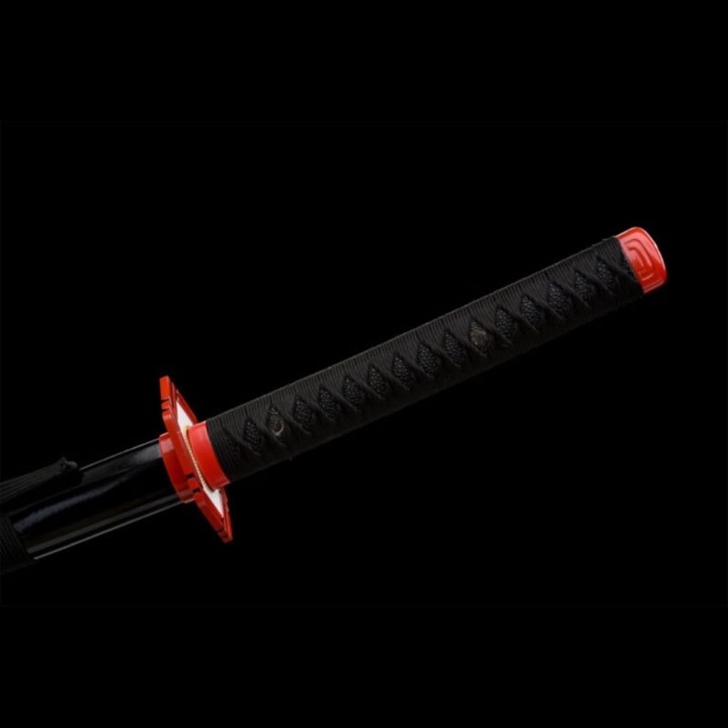 Katana Giyuu Noir V2: Demon Slayer (Ocel Uhlík 1060)