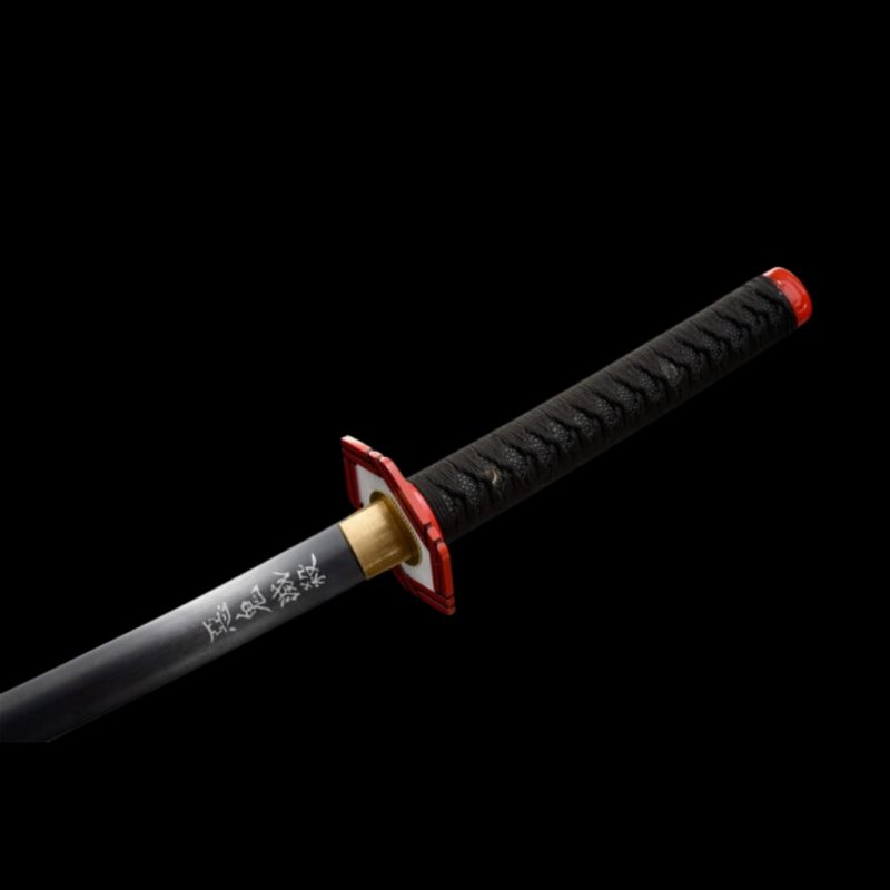 Katana Giyuu Noir V2: Demon Slayer (Ocel Uhlík 1060)