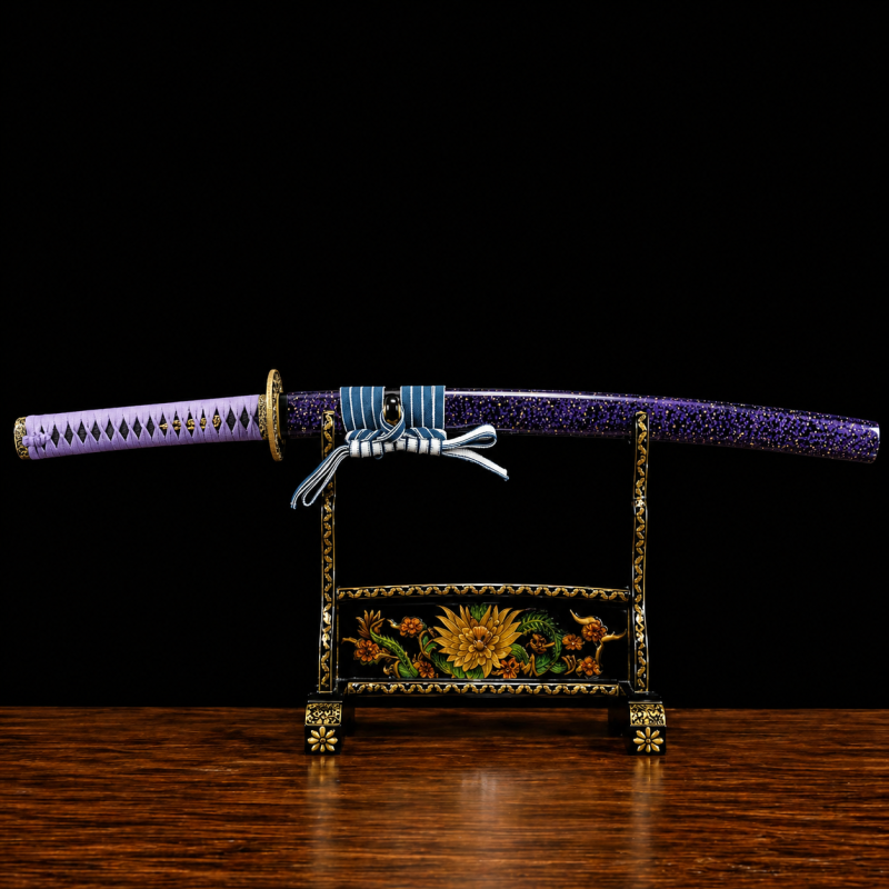 Katana Murasaki (Ocel Damašek con Hamon)