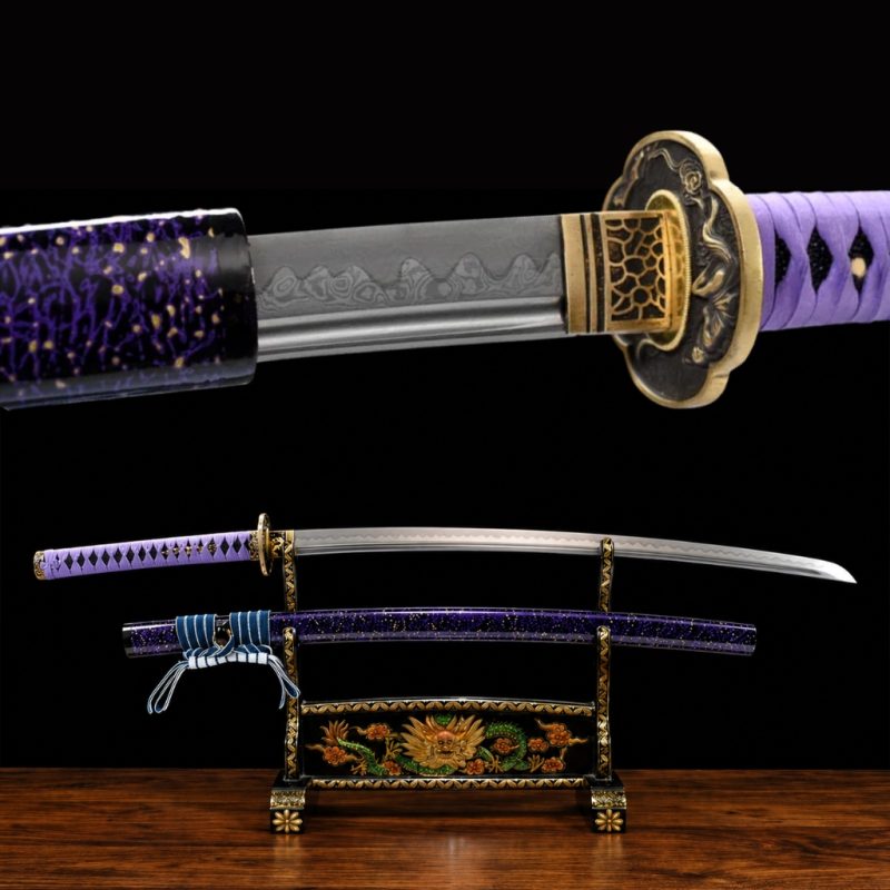 Katana Murasaki (Ocel Damašek con Hamon)