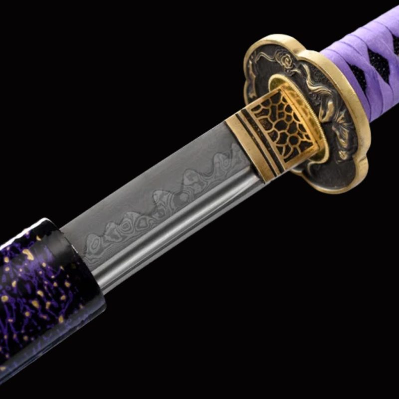 Katana Murasaki (Ocel Damašek con Hamon)