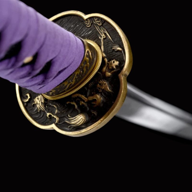 Katana Murasaki (Ocel Damašek con Hamon)