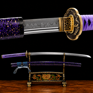 Katana Murasaki (Ocel Damašek con Hamon)