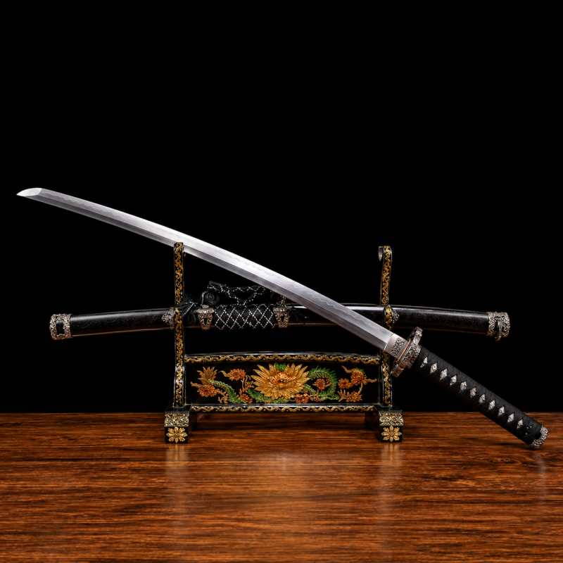 Katana Raikiri (Ocel Damašek con Hamon Autentický)