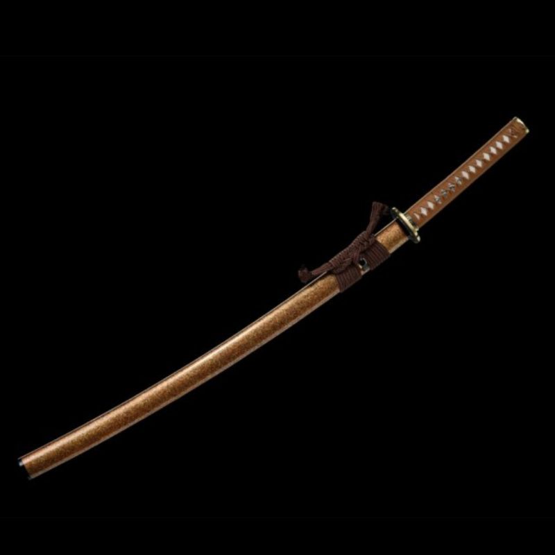 Katana Kihaku (Ocel Damašek con Hamon Autentický e Pelle di Razza)