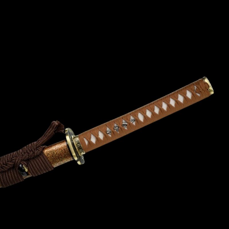 Katana Kihaku (Ocel Damašek con Hamon Autentický e Pelle di Razza)