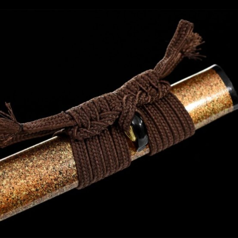 Katana Kihaku (Ocel Damašek con Hamon Autentický e Pelle di Razza)