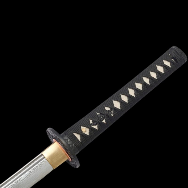 Katana Tsubaki (Ocel Damašek con Vera Pelle di Razza)