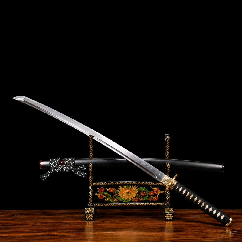Katana Senka (Ocel T10 con Hamon Autentický e Pelle di Razza)