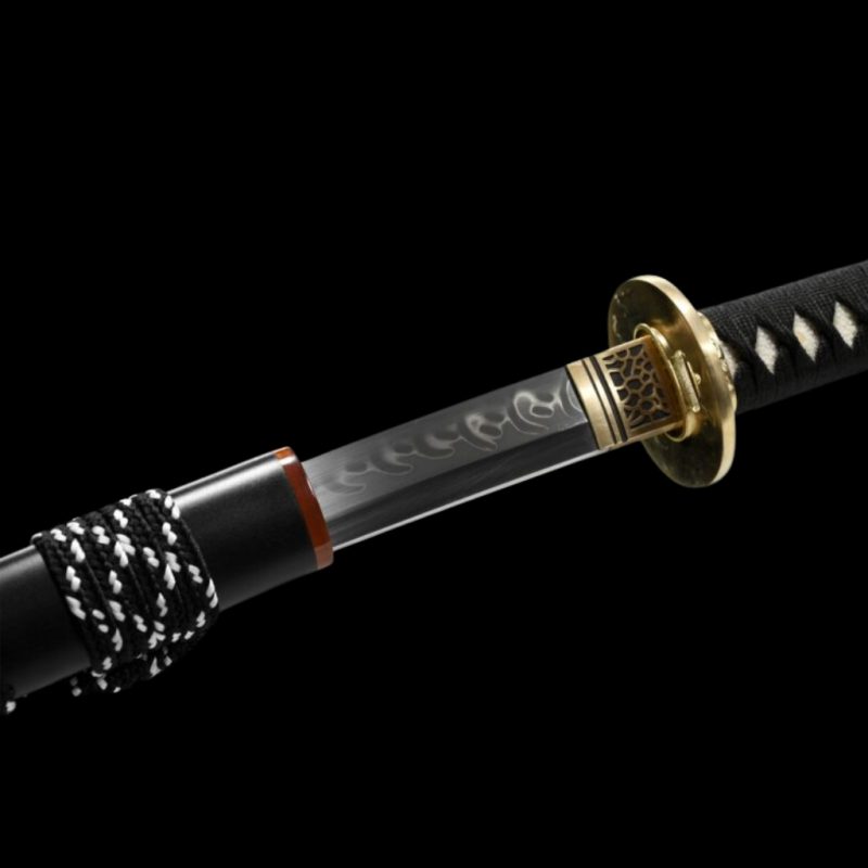 Katana Senka (Ocel T10 con Hamon Autentický e Pelle di Razza)