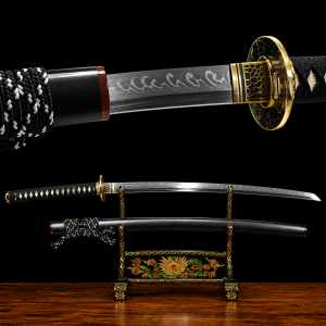 Katana Senka (Ocel T10 con Hamon Autentický e Pelle di Razza)