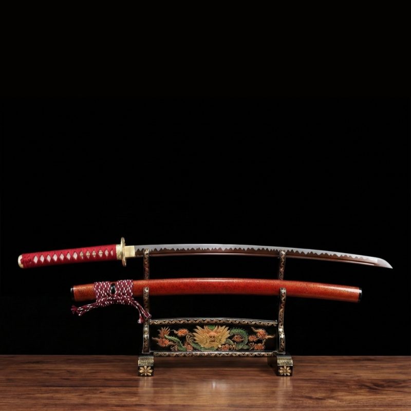 Katana Ginka (Ocel Damašek Červený)