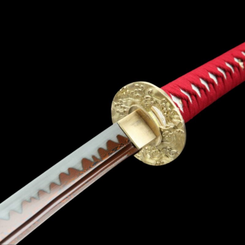 Katana Ginka (Ocel Damašek Červený)