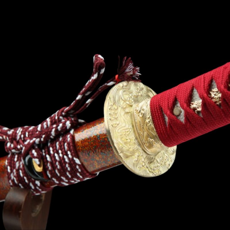 Katana Ginka (Ocel Damašek Červený)