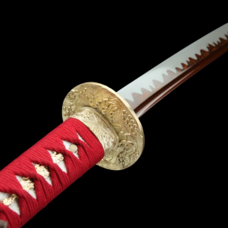 Katana Ginka (Ocel Damašek Červený)