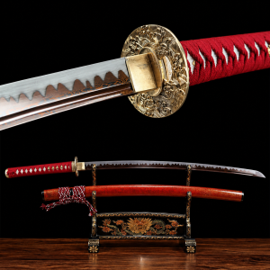 Katana Ginka (Ocel Damašek Červený)