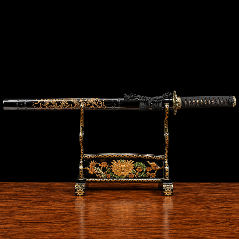 Katana Hisame (Ocel Damašek Červený)
