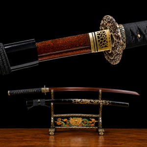 Katana Hisame (Ocel Damašek Červený)