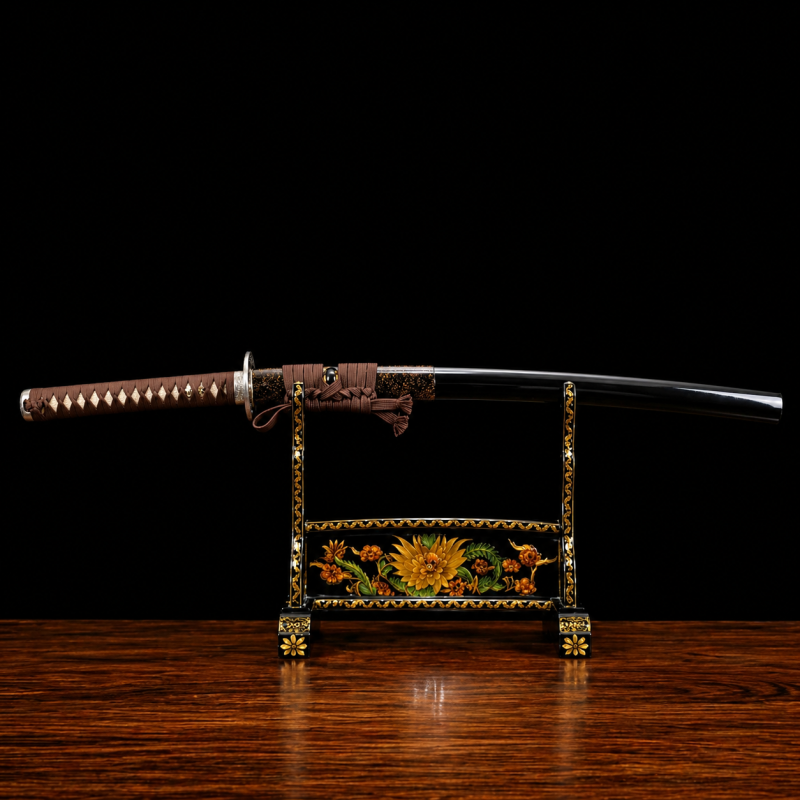 Katana Amaterasu (Ocel T10 con Hamon Autentický e Pelle di Razza)