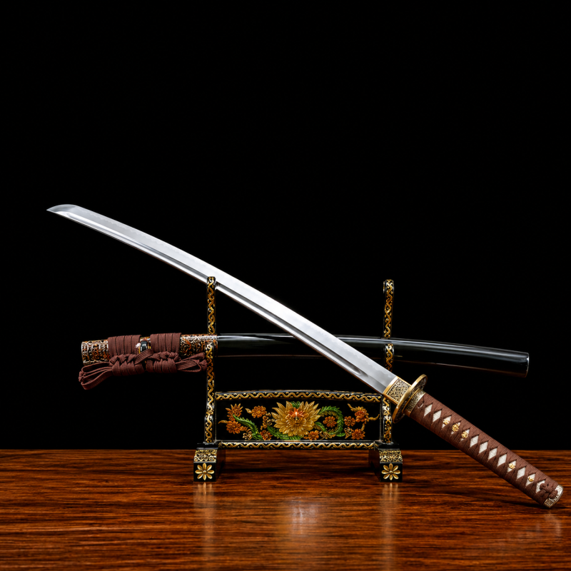 Katana Amaterasu (Ocel T10 con Hamon Autentický e Pelle di Razza)