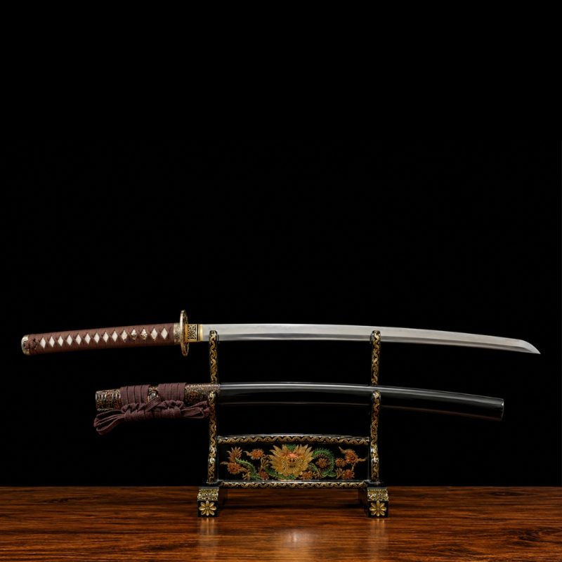 Katana Amaterasu (Ocel T10 con Hamon Autentický e Pelle di Razza)