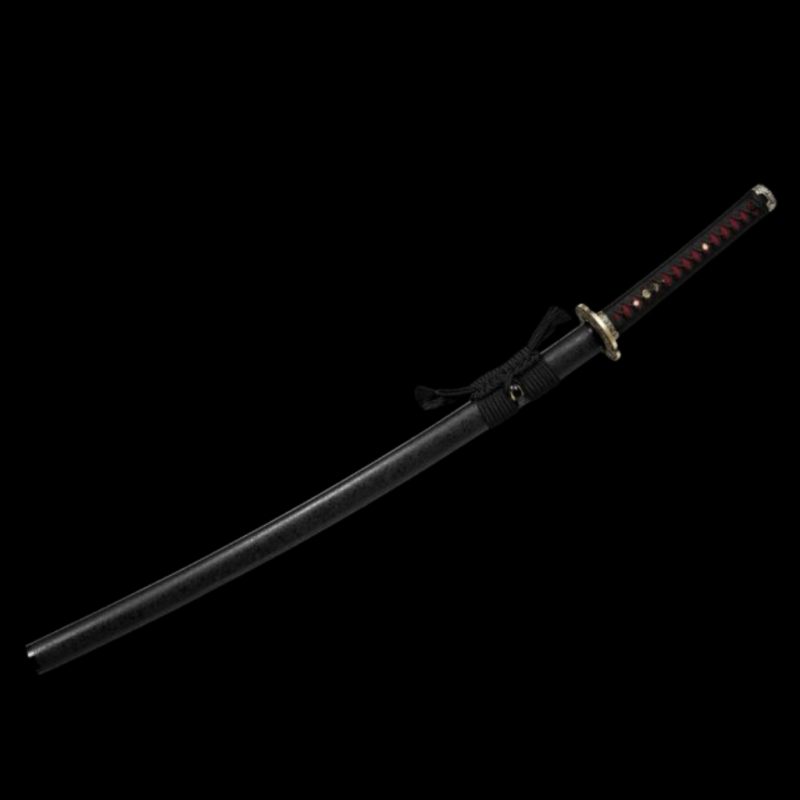 Katana Mikazuki (Ocel T8 con Hamon Gunome Autentický e Pelle di Razza)