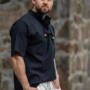 Camicia středověký a maniche corte "Eric" Černá