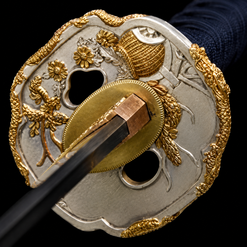 Tanto Isumi (Ocel T10 con Tsuba Placcata Oro)
