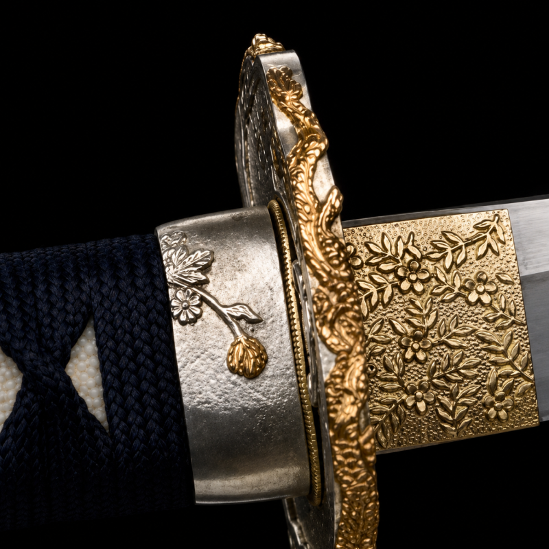 Tanto Isumi (Ocel T10 con Tsuba Placcata Oro)