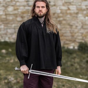 Camicia středověký tipica con colletto dritto e lacci "Friedrich"